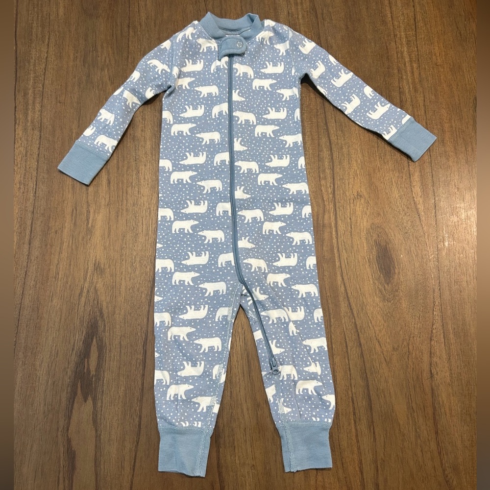 Hanna Andersson Polar Bear Blue and White Footie